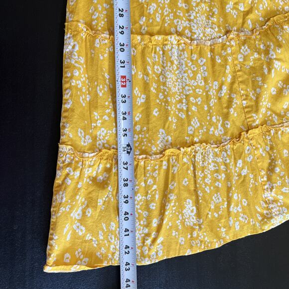 Torrid Dress 1X Yellow Floral Fit & Flare Pockets Peasant Boho Cottage Smocked - Picture 11 of 11